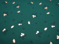 Baumwolle Poplin - Weihnachten - Gold Ilex / Stechpalme auf Dunkelgrün - 0.5m 2