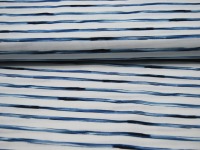 Baumwolle - Snoozy Fabrics - Streifen - Blaue Streifen auf Weiß 0,5m 2