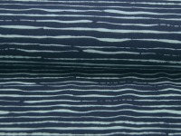 Jersey - BIO - Stripes - Streifen Mint auf Dunkelblau - 0,5 Meter