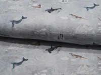 JERSEY - Winter Animals - Tiere am und im Meer auf Hellgrau 0.5m 2