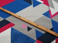French Terry - Streetstyle - Graphisches Muster in Grau, Pink, Blau, Weiß usw - 0.5 Meter 2