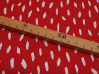 Baumwolle - Stripes / Kleine Streifen - Weiß auf Rot 0,5m 2