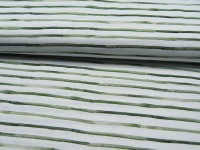 Baumwolle - Snoozy Fabrics - Stripe - Alt Grüne Streifen auf Weiß 0,5m 2