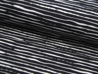 Jersey - BIO - Stripes - Streifen Weiß auf Schwarz - 0,5 Meter