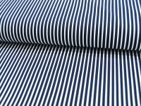 Baumwolle - Stripe -Nachtblau-Weiss gestreift 0,5 meter