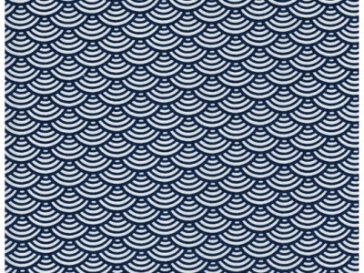 Beschichtete Baumwolle Wellenmuster Blau 50 x 145cm
