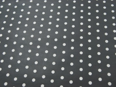 Beschichtete Baumwolle - Weiße Dots auf Dunkelgrau 50 x 140cm