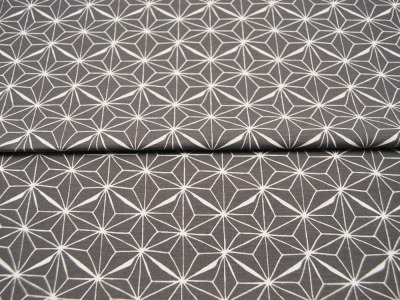 Beschichtete Baumwolle - ABSTRACT - Graphisches Muster auf Steingrau / Rock Grey 0,5 m