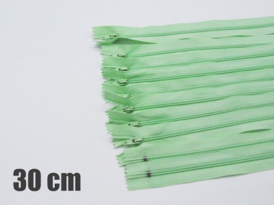 10 x 30cm mintgrüne Reißverschlüsse - 10 Reißverschlüsse zum Setsonderpreis