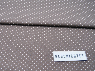 Beschichtete Baumwolle - Petit Dots auf Taupe - 50x145cm