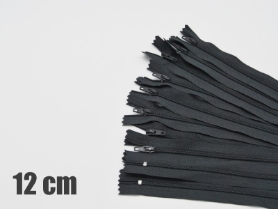 10 x 12cm dunkelgraue Reißverschlüsse - 10 Reißverschlüße im Setsonderpreis