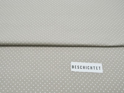 Beschichtete Baumwolle - Petit Dots auf Sand / Hellbeige - 50x145cm