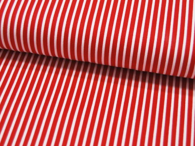 Baumwolle - Stripe - Rot-Weiss gestreift 05 meter