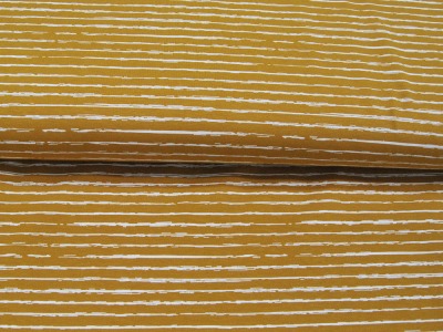 Jersey - Streifen in Ocker-Weiß - 05 Meter