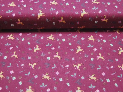 Baumwolle Poplin - Reindeer - Weihnachtliche Muster mit Rentier - 0.5m