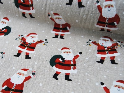Dekostoff - Santa Greeting - Weihnachtsmänner 05m
