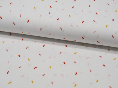 Baumwolle - Glitter Joyful Stripes - Konfetti auf Weiß - 05 Meter