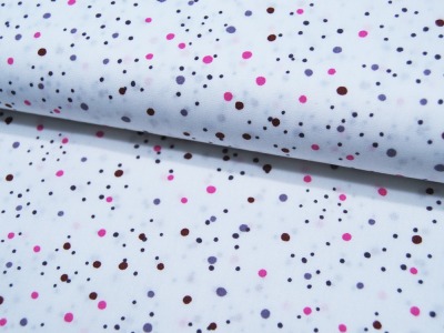 Baumwolle - Dots - Fuchsia - Punkte auf Weiß 0,5m