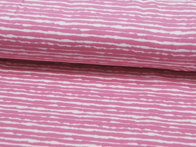 Jersey - Wilde Streifen in Rosa - Weiß - 0.5 Meter