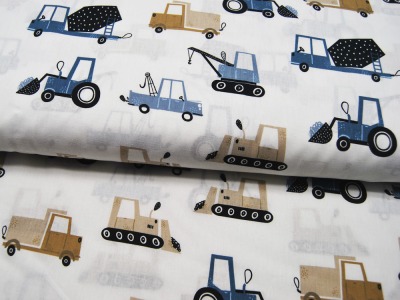 Baumwolle - Snoozy Fabrics - Trucks - Baufahrzeuge 0,5m