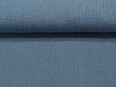 REST 0,9m Musselin/Double Gauze - Uni Jeansblau