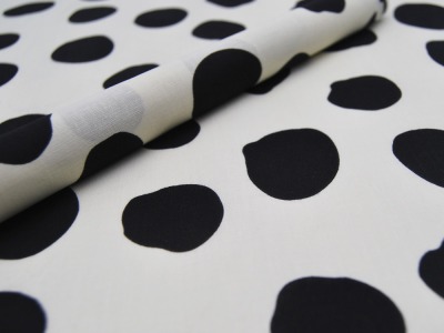 Beschichtete Baumwolle - Dots and Stripes - Punkte auf Cremeweiß 0,5 m