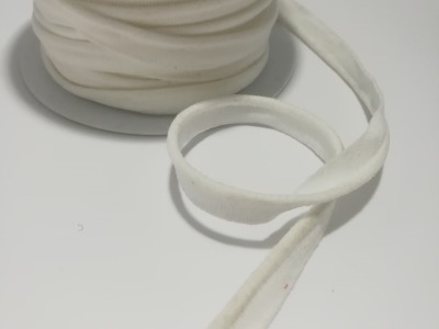 elastisches Paspelband 1 Meter / 10mm - Weiß - 3mm Paspel, 10mm Bandbreite inkl. Paspel