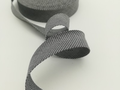 Schrägband 1 Meter schwarz-weiß Hahnentritt - 2 cm breites Schrägband
