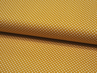 Baumwolle - Kleine Punkte auf Gelb/Senf 05 m