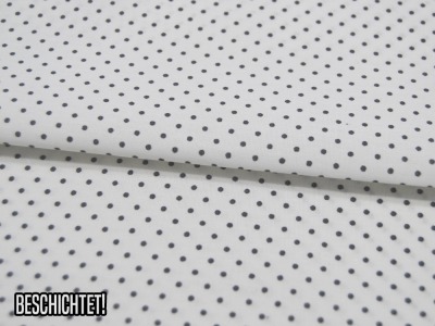 Beschichtete Baumwolle - Petit Dots Dunkelgrau auf Weiß - 50x145cm