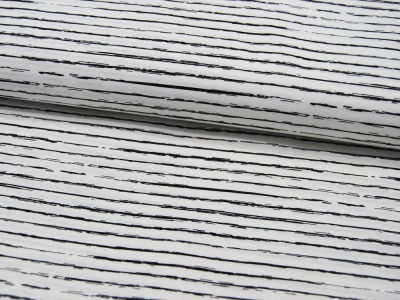 Baumwolle - Schwarze Streifen auf Cremeweiß - 05 m