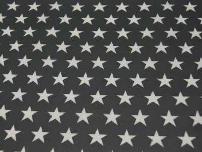 Beschichtete Baumwolle - Sterne auf Dunkelgrau 50 x 140cm