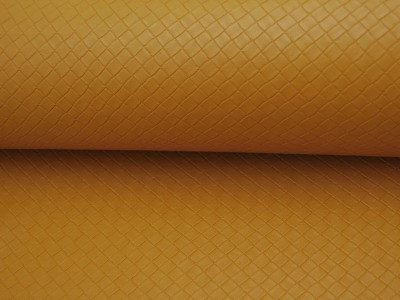 Kunstleder - Square - Graphisches Muster in Senf / Ocker / Dunkel Gelb - 50 x 140 cm - und kein Tier musste für dieses Leder sterben