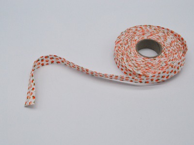 Schrägband 1 Meter - mit Orangen - 2 cm breites Schrägband