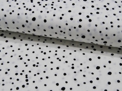 REST 0,4m Baumwolle - Schwarze Punkte auf Weiß