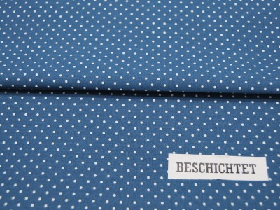Beschichtete Baumwolle - Petit Dots auf Jeansblau / Blau - 50x145cm