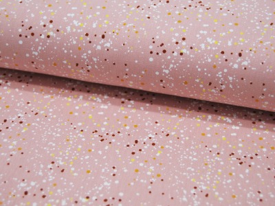 Baumwolle - Confetti - Farbspritzer auf Dusty Pink 05m