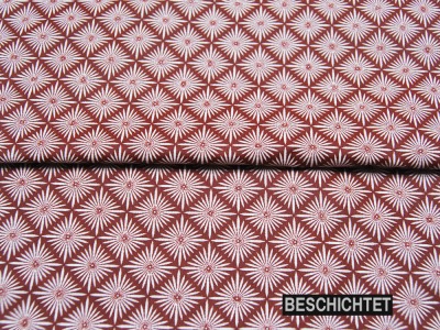 Beschichtete Baumwolle - Leonie - Graphisches Muster - Rautenmuster Terracotta 50 x 135cm