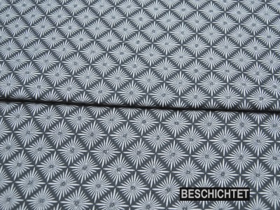 Beschichtete Baumwolle - Leonie - Graphisches Muster - Rautenmuster Grau 50 x 135cm