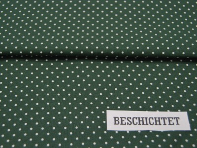 Beschichtete Baumwolle - Petit Dots auf Dunkelgrün / Dark Green - 50x145cm