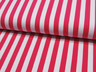 Jersey - Stripe 15 mm - Fuchsia-Weiß - 0.5 Meter