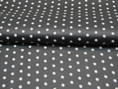 Beschichtete Baumwolle - Weiße Dots auf Schwarz 50 x 140cm
