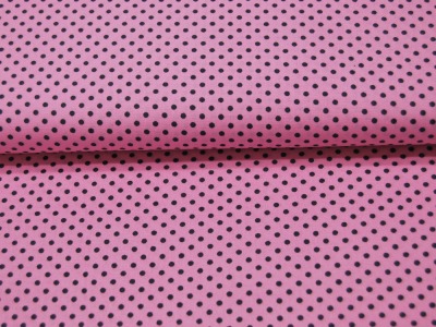 Baumwolle - Rosa mit dunkelgrauen Dots 05 m
