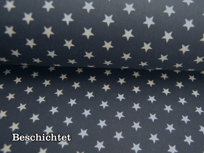 Beschichtete Baumwolle - Weiße Sterne auf Dunkelblau - 50 cm