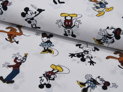 Baumwolle - Mickey Mouse Minnie Mouse Pluto Donald Duck und Goofy 05m