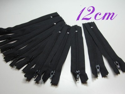 10 x 12cm schwarze Reißverschlüsse - 10 Reißverschlüße im Setsonderpreis