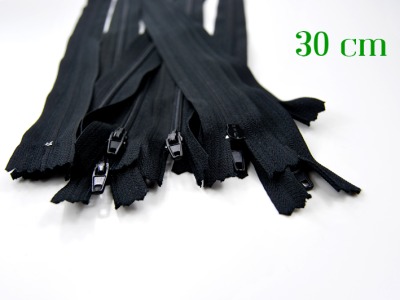 10 x 30cm schwarze Reißverschlüsse - 10 Reißverschlüsse zum Setsonderpreis
