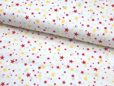 Helle Baumwolle mit gelb-roten Sternen 05 Meter