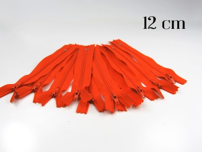 10 x 12cm orangene Reißverschlüsse - 10 Reißverschlüße im Setsonderpreis
