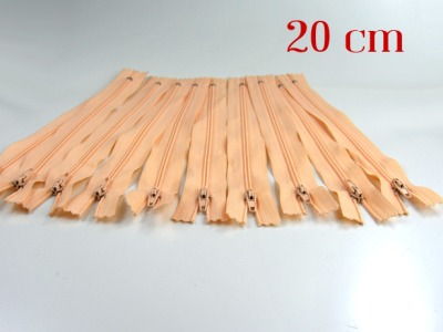 10 x 20cm apricotfarbene Reißverschlüsse - 10 Reißverschlüße im Setsonderpreis
